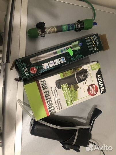 Аквариумный обогреватель и фильтр