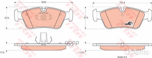 Колодки торм диск к-т передн gdb1348 TRW