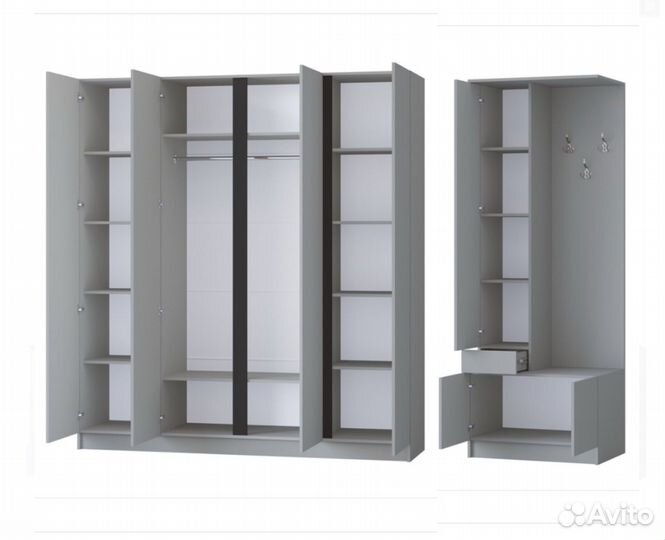 Прихожая мрдульная лдсп серый