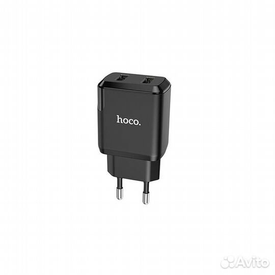 Блок питания hoco N7 2xUSB 2.1A+Type-C черный