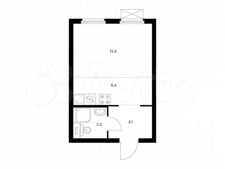 Квартира-студия, 25,4 м², 17/28 эт.