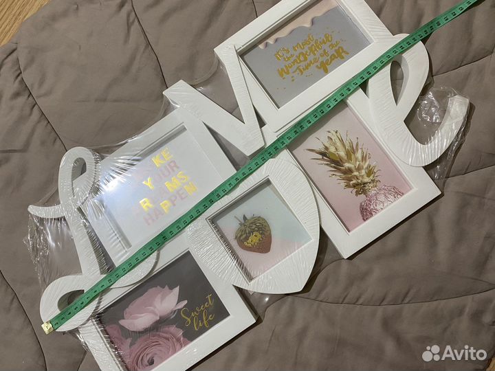 Фоторамка пластмассовая цвет белый love