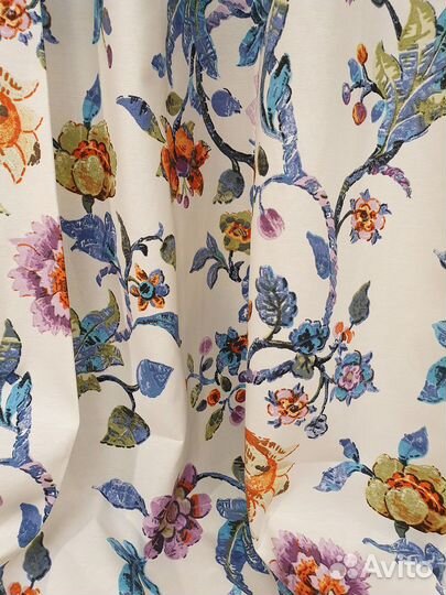 Шторы с цветами хлопок водоотталкивающие новые
