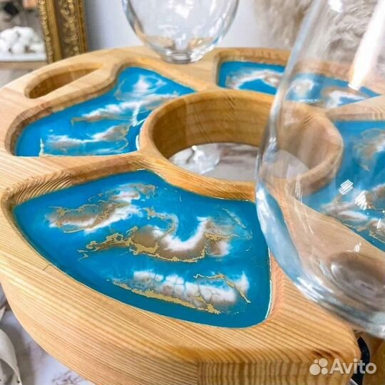 Подарочный набор с винницей из эпоксидной смолы на