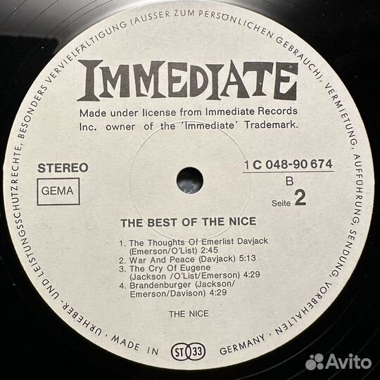 The Nice – The Best Of The Nice (Германия 1971г.)