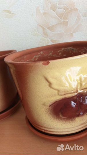 Горшки цветочные глиняные