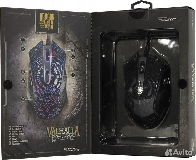 Мышь проводная Qumo Valhalla M35,оптическая,6 кноп