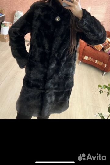 Шуба норковая, размер 42 -44,черная поперечка