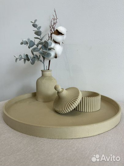 Поднос из гипса, декор из гипса