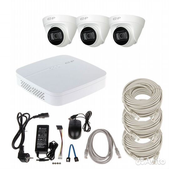 Внутренний IP комплект видеонаблюдения Dahua POE