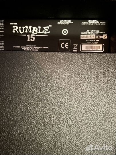 Fender Rumble 15 комбоусилитель для бас-гитары