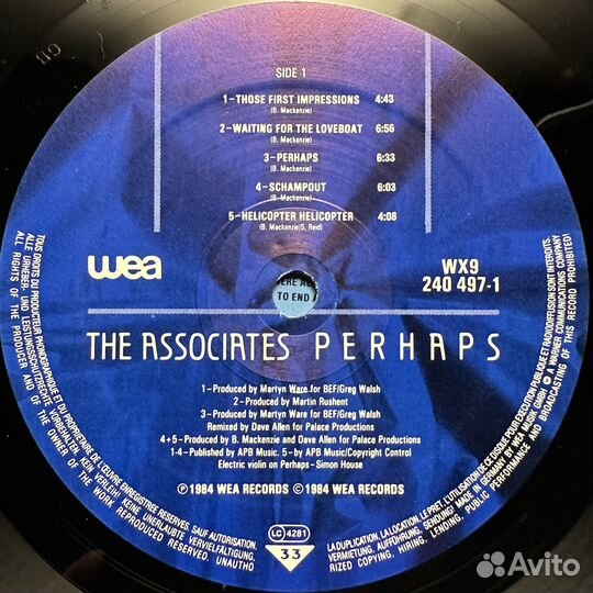 The Associates – Perhaps (Германия 1985г.)