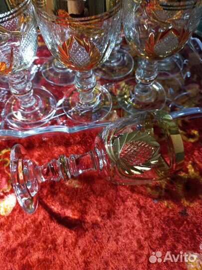 Хрустальные бокалы Gold glass. Винтаж