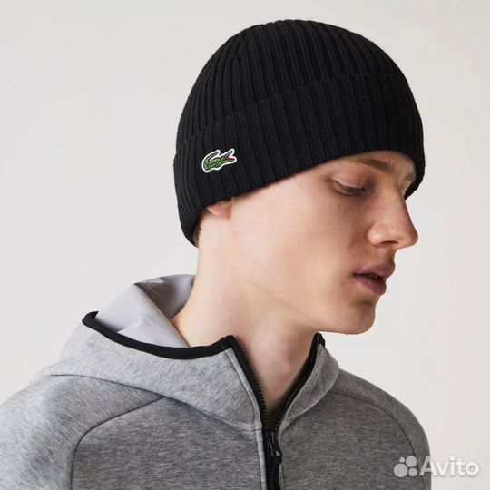 Шапка Lacoste Ribbed Wool Beanie