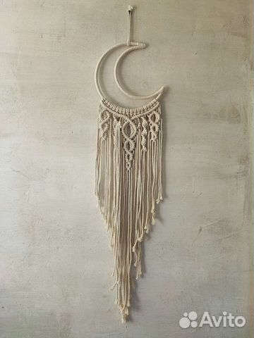 Макраме панно на стену луна полумесяц