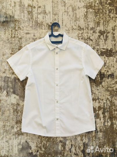 Рубашка белая для мальчика 146