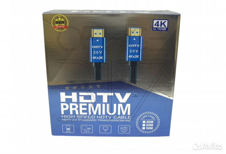 Кабель Hdmi, 30 метров, v.2.0 - 4K, Hoвый
