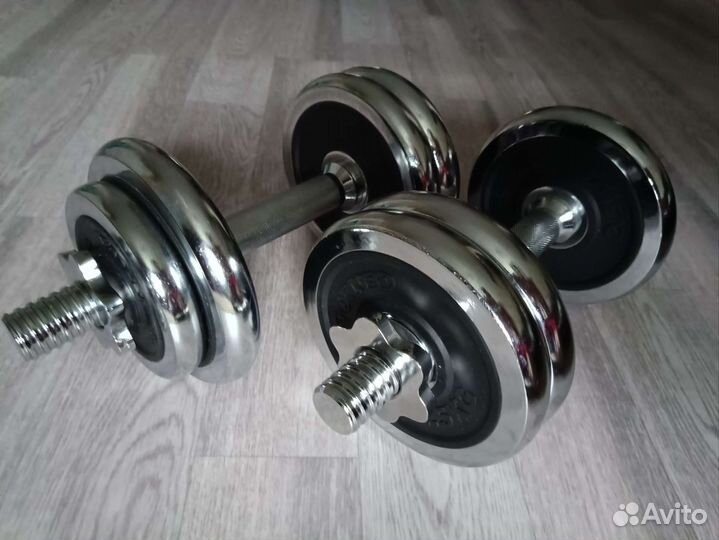 Гантели 20 кг Хромированные