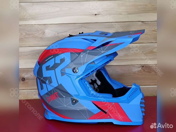 LS2 Мотошлем MX437 fast alpha (синий матовый, L)