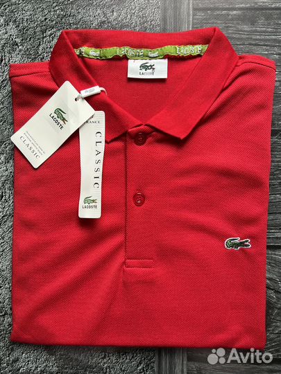 Поло Lacoste красное р.48,50,52,54,56