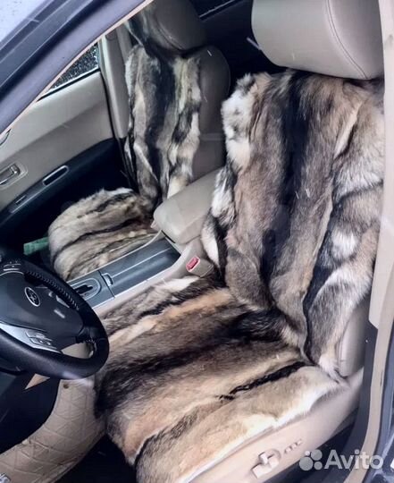 Меховые накидки из натурального волка в машину