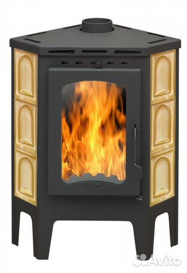 Печь Экокамин Бавария Угловая изразцовая арка с ме
