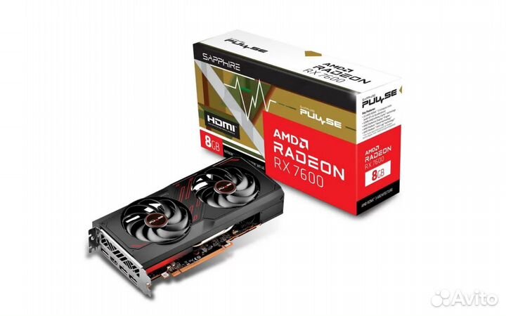 Видеокарта RX7600 8гб Sappgire Pulse NEW