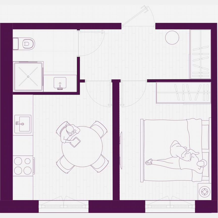1-к. квартира, 28 м², 1/5 эт.