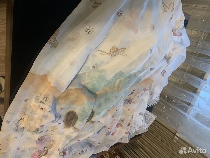 Штора в детскую с бабочкам и мшками