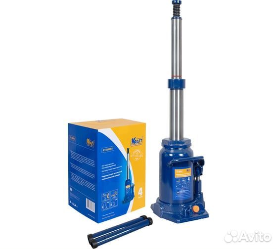 Бутылочный телескопический домкрат Kraft 4T