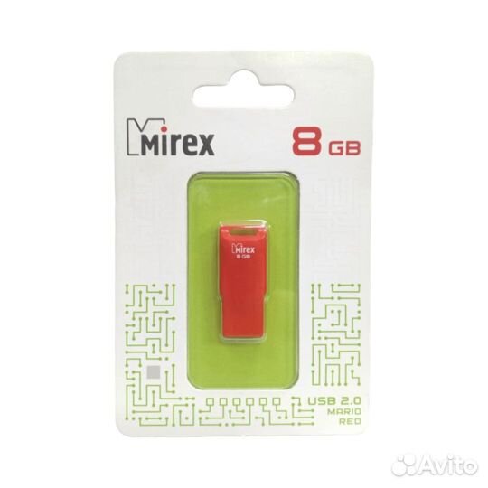 Флешка 8GB Mirex Mario, USB 2.0, Красный