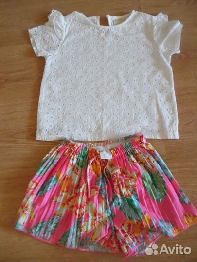 Zara блузка, шорты для девочки, 116