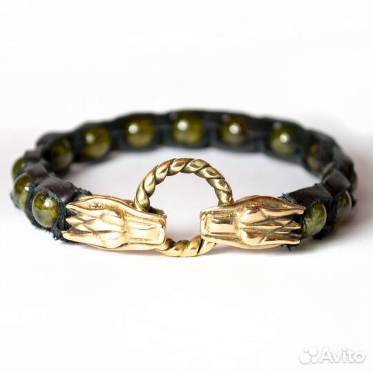 Оригинальный браслет шамбала с зеленым гранатом