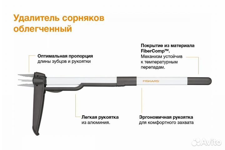 Удалитель сорняков облегченный Fiskars 1020127/139