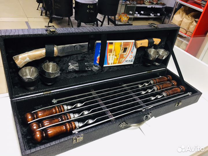 Подарочный набор шампуров в коробе #7