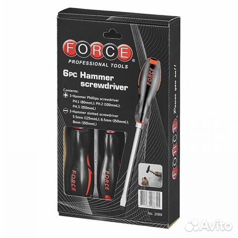 Набор ударных отверток 6пр