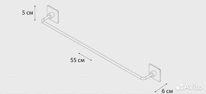 Полотенцедержатель Fixsen Square FX-93101A Хром