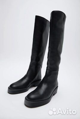 Кожаные сапоги Zara