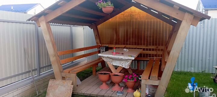 Беседка садовая из дерева для дачи