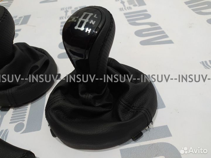 Люкс ручки кпп в коже Шеви Нива (черн. нить) черн