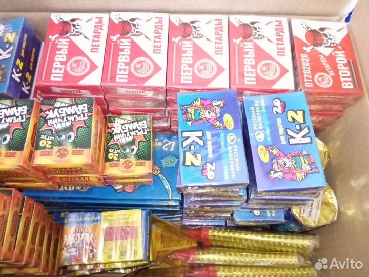 Петарды, фонтаны, 1-ой коробкой