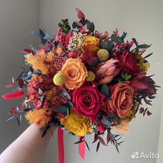 Букет из стабилизированных цветов премиум класса