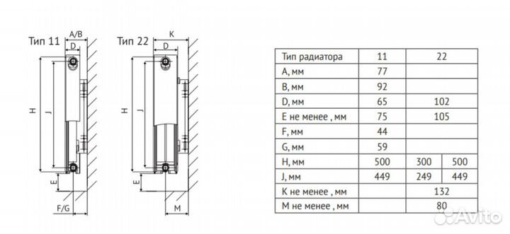 Радиатор 500х900 22 тип с нижнем подключением