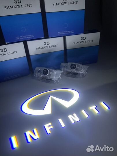 Лазерная проекция в двери infiniti