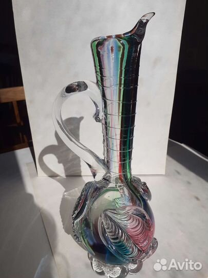 Ваза кувшин СССР цветное стекло