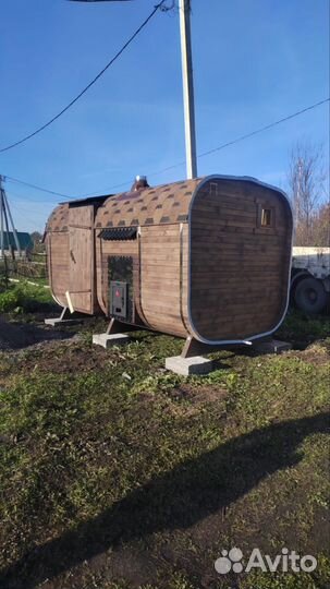 Баня бочка квадро из кедра