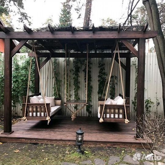 Беседка качеля пергола деревянная