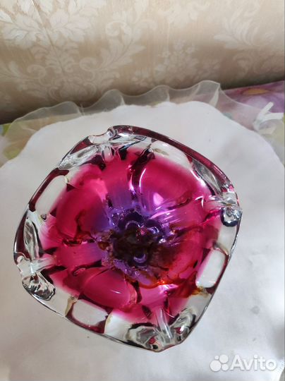 Ваза чешское цветное стекло