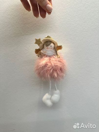 Кукла ангел подвеска с перьями