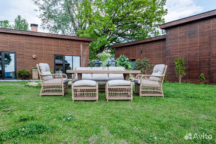 Садовый комплект мебели albert из ротанга бежевый